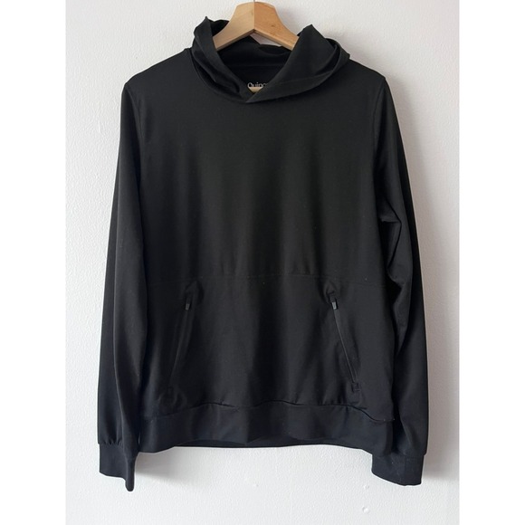 Quince Tops - Quince Flowknit Performance Hoodie‎ Black Zip Pockets Sweatshirt size small